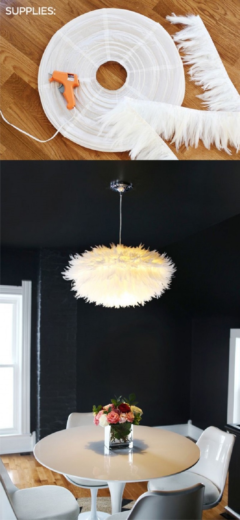 Chic White Feather Lamp