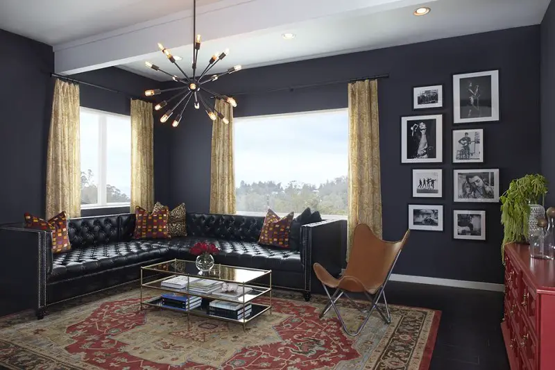 Retro Black Living Room