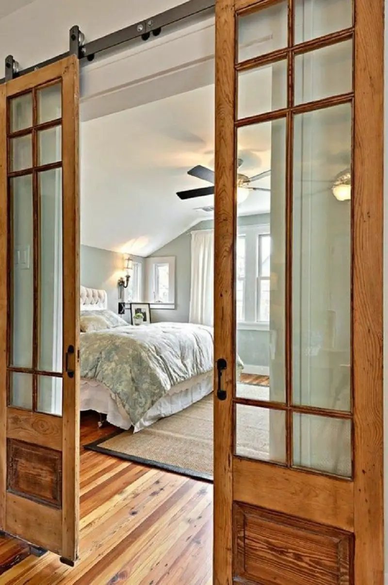 Double Glass Bedroom Barn Door