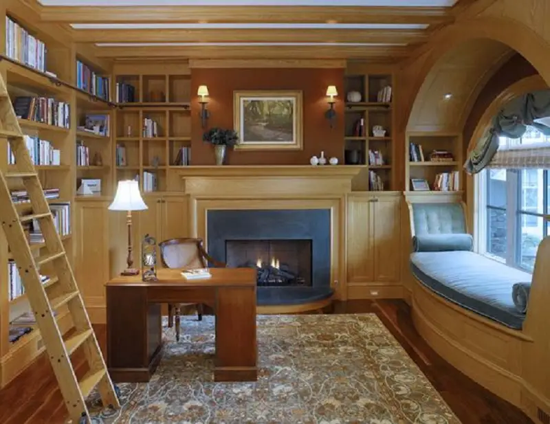 Reading Nook By The Fireplace