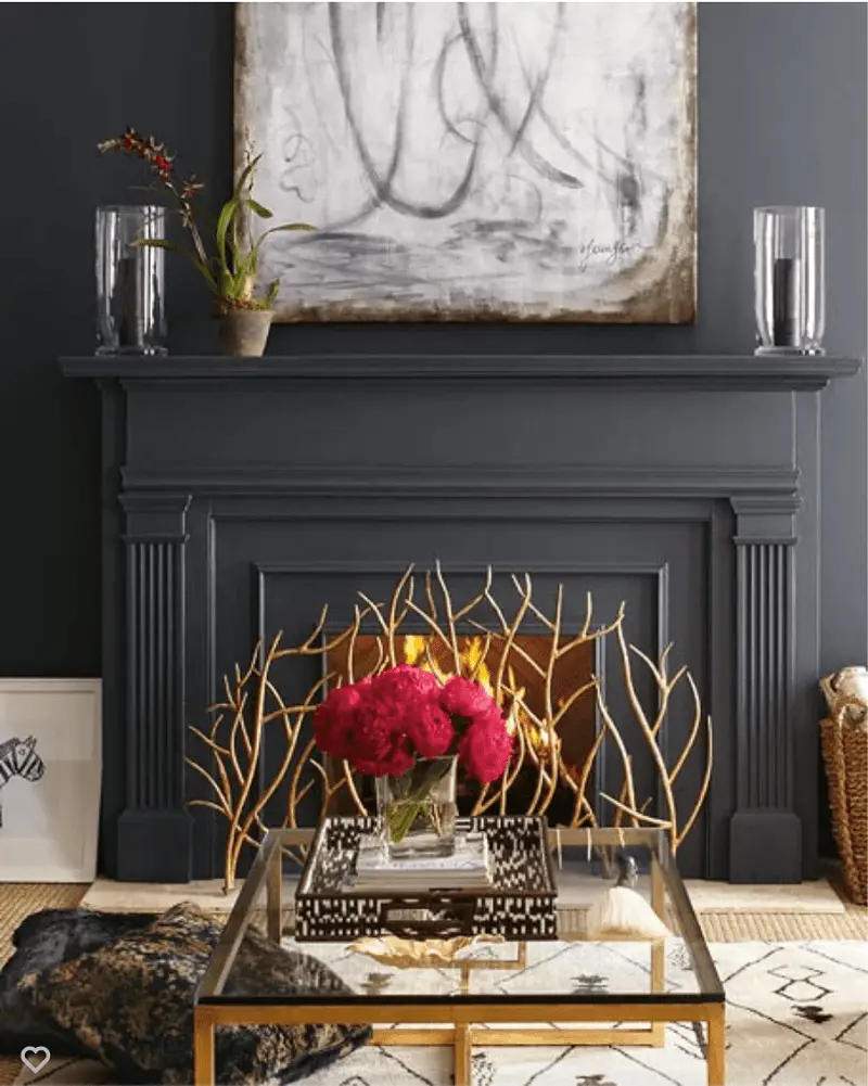 Dramatic Mantel With Abstract Art