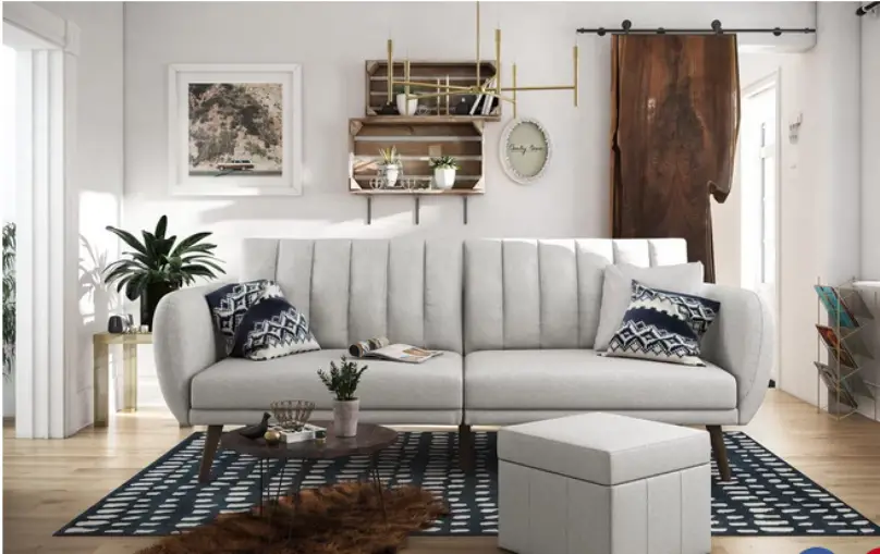 Novogratz Brittany Linen Futon Couch