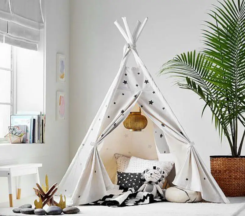 White With Black Stars Tent