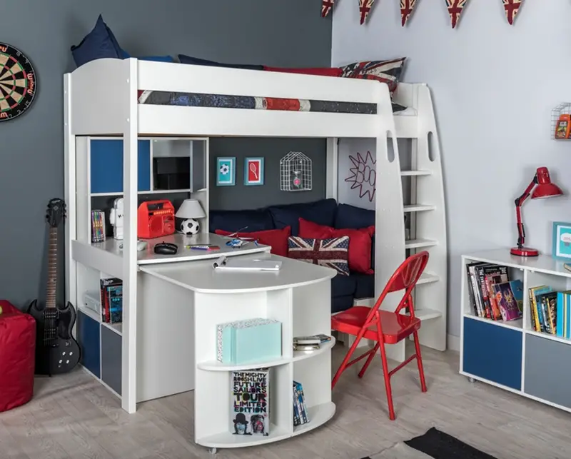 Adorable Loft Bed With Fixed Table