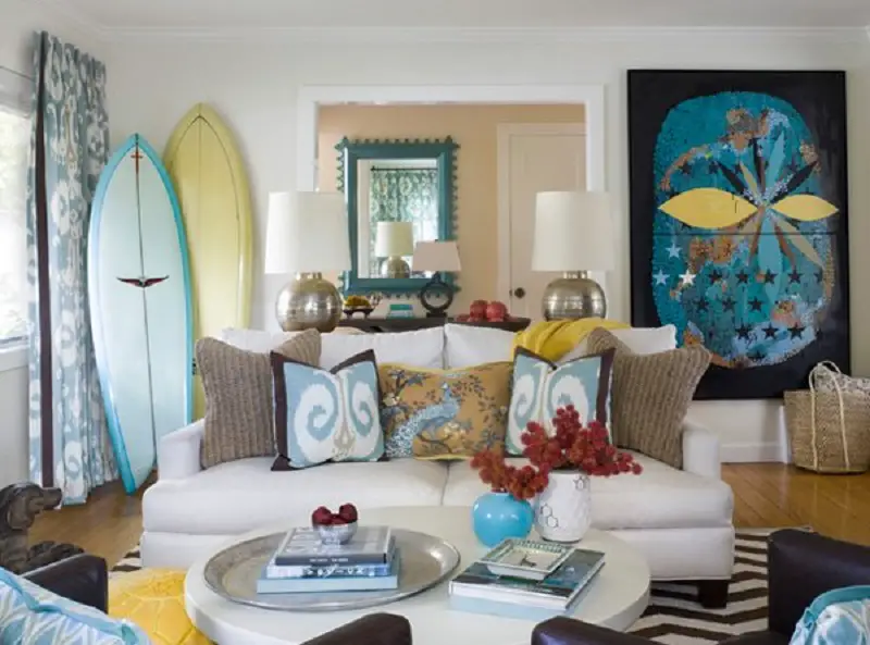 Contemporary Beach Cottage Living Room
