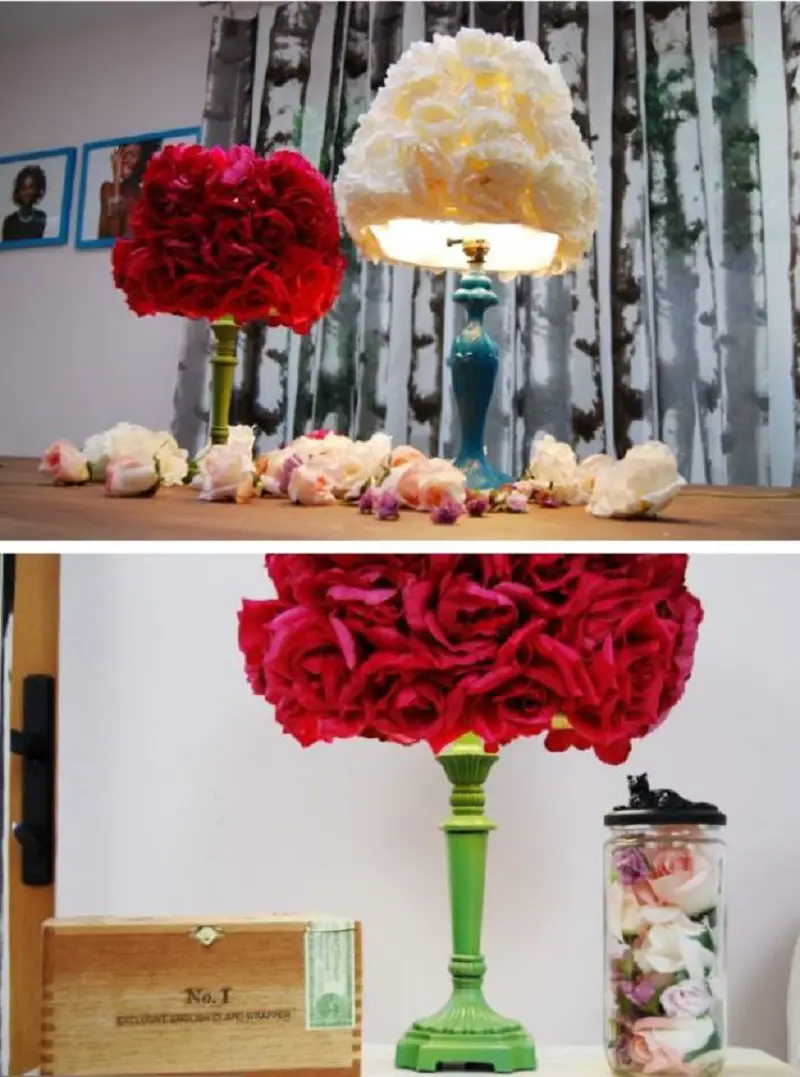 DIY Faux Flower Lampshade