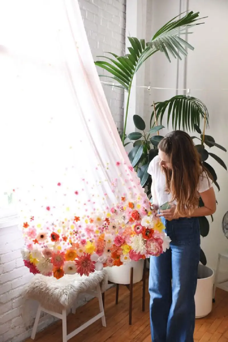 DIY Floral Curtains