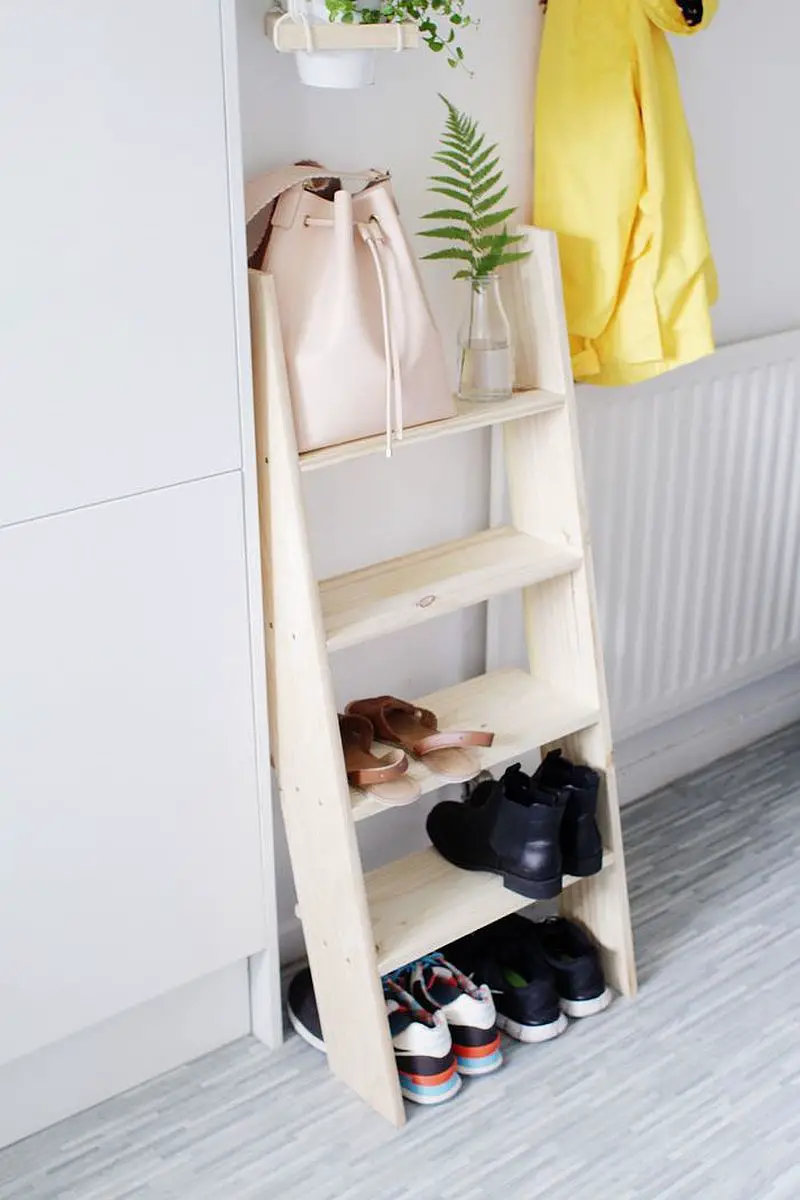 Ladder Style Shelf In The Small Entry