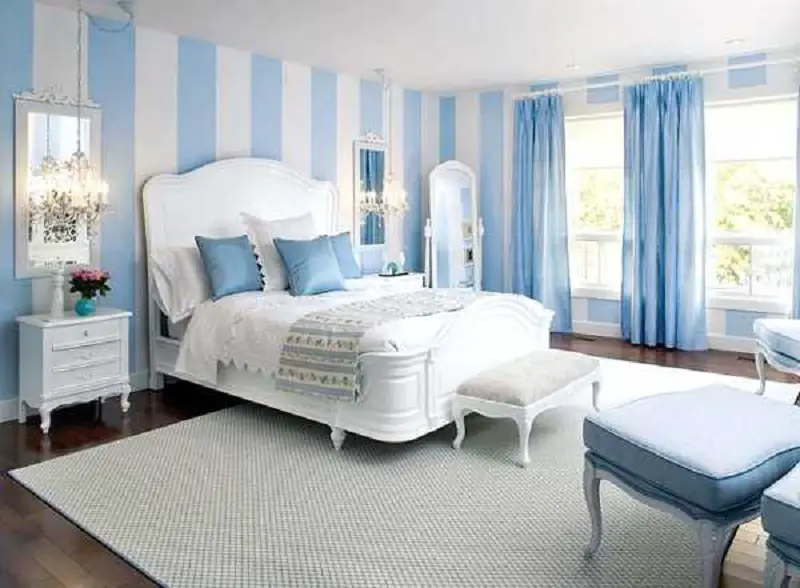 Light Blue Striped Color Wall