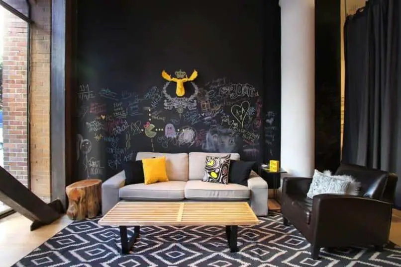 Living Room With Chalkboard