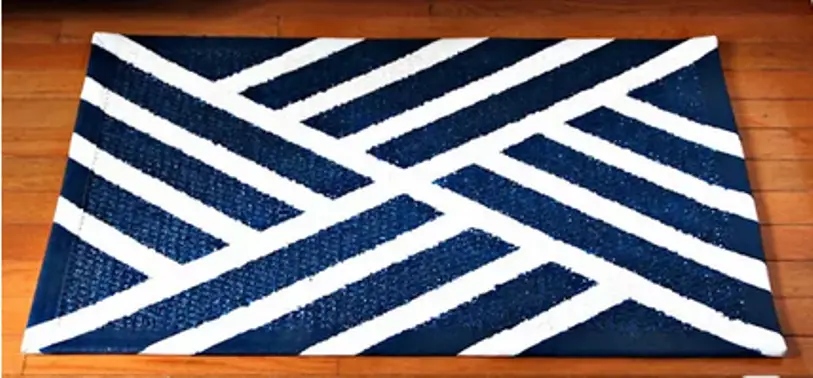 Navy And White Rug