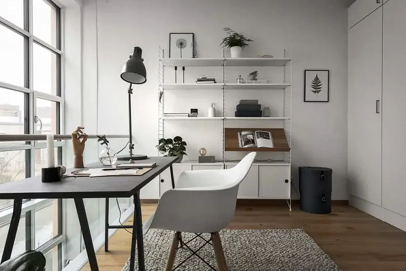 Scandinavian Home Office With Natural Light