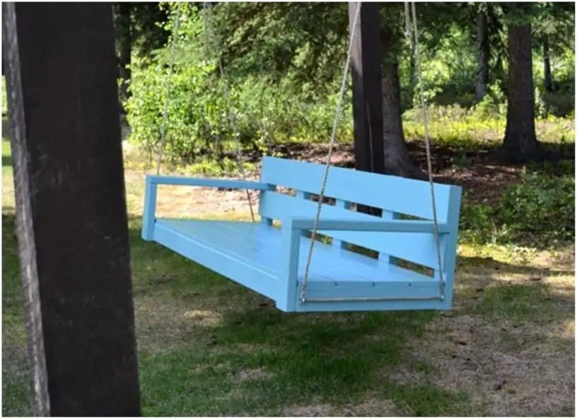 Simple Blue Porch Swing