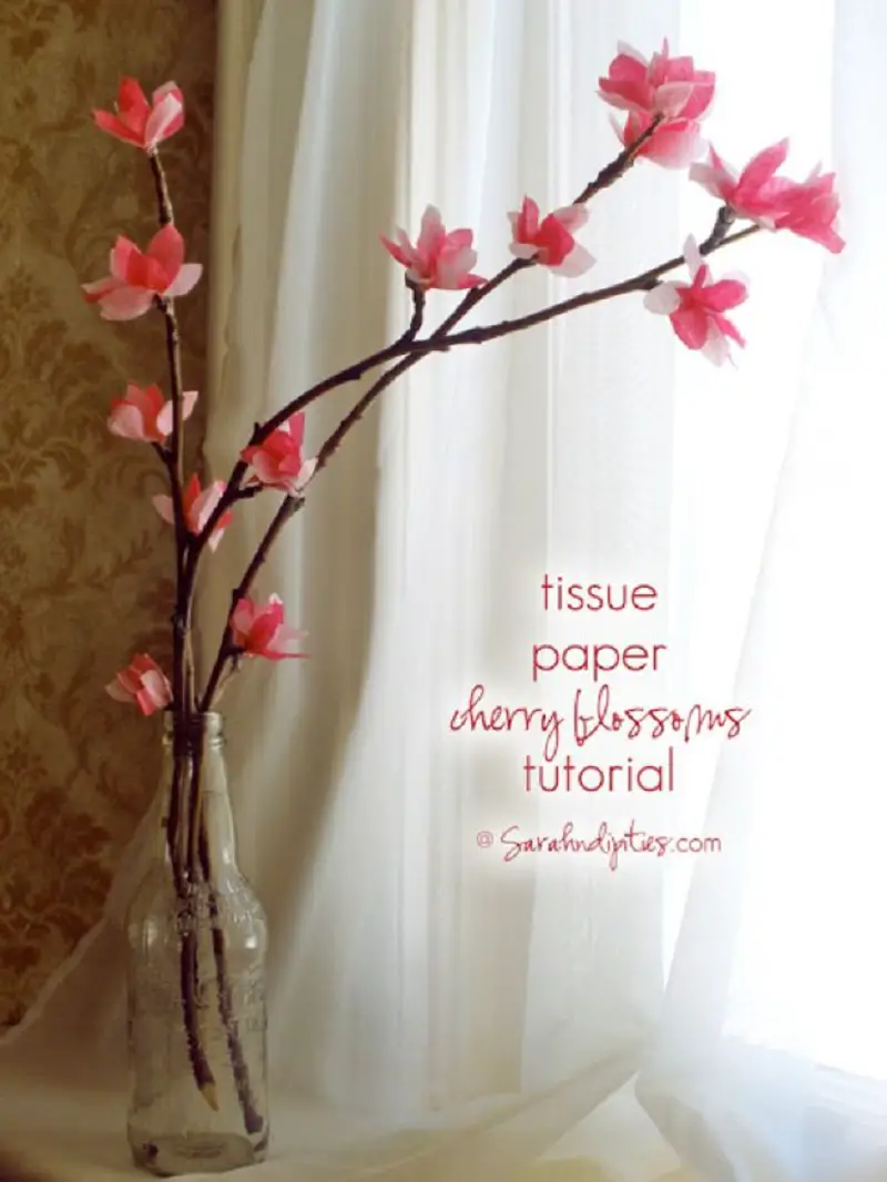 Tissue Paper Cherry Blossoms