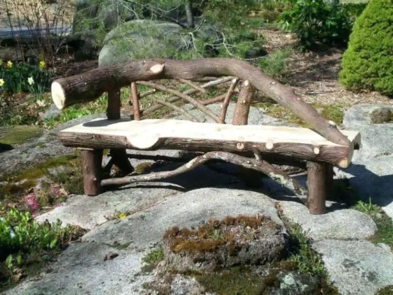 Wood Log Bench