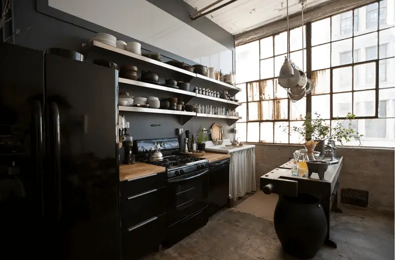 Sleek Black Kitchen