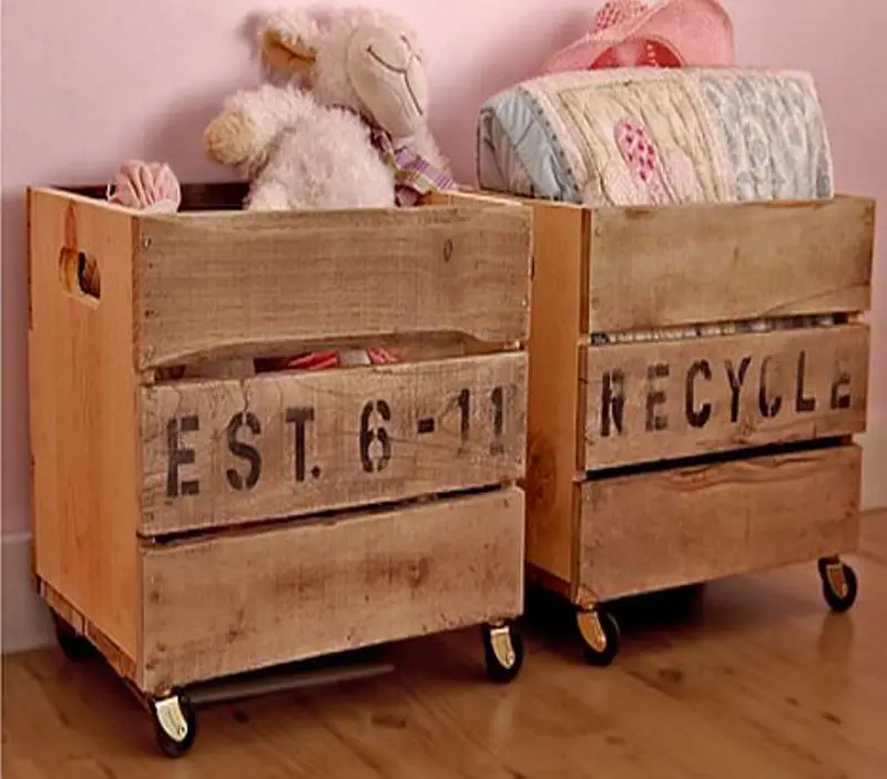 Vintage Crates On Wheels