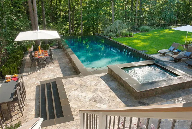 Above Ground Pool With Beautiful Landscape
