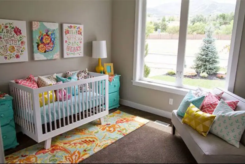 Colorful Floral Prints For Nursery Room