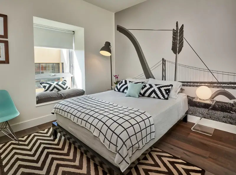 Condo Bedroom With Texture And Lines