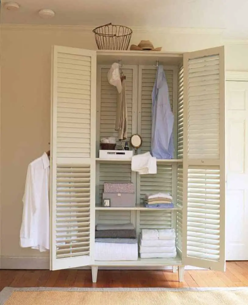 Make A Closet From Window Shutter