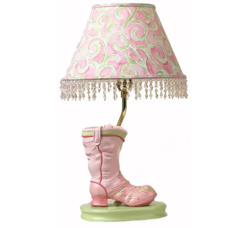 Table Lamp With Pink Boot