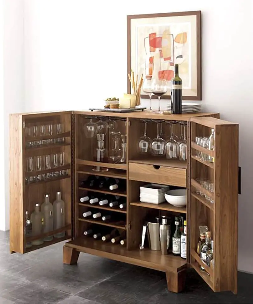 With Mini Bar Cabinet