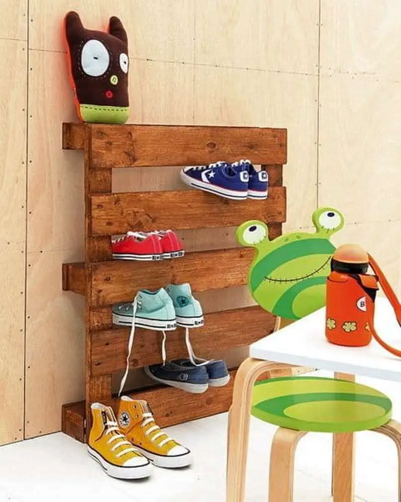 Wood Pallet Shoe Storage