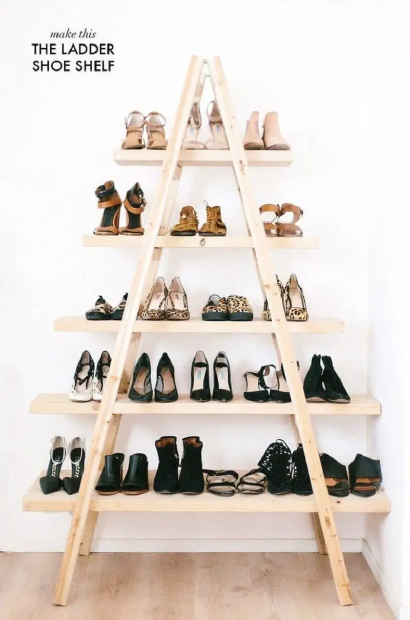 Creative Ladder Shoe Shelves