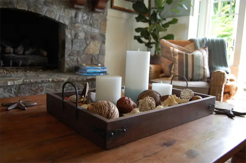 Wooden Tray Candle Holder