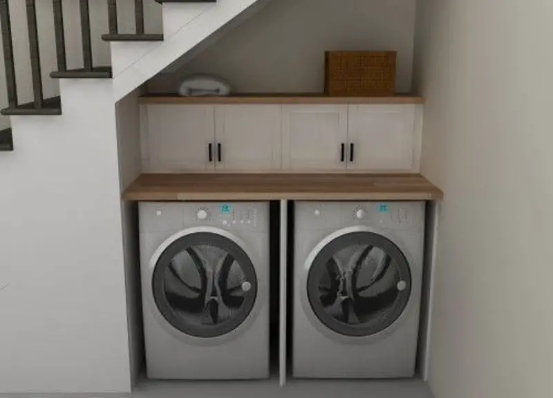 Laundry Room With Storage Under The Stairs