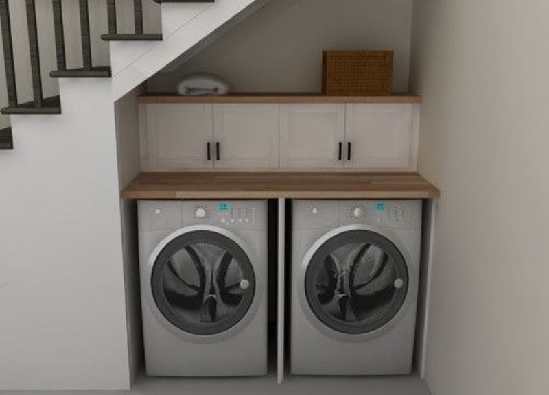 8 Brilliant Laundry Room Ideas That Built Under The Stairs To Inspire