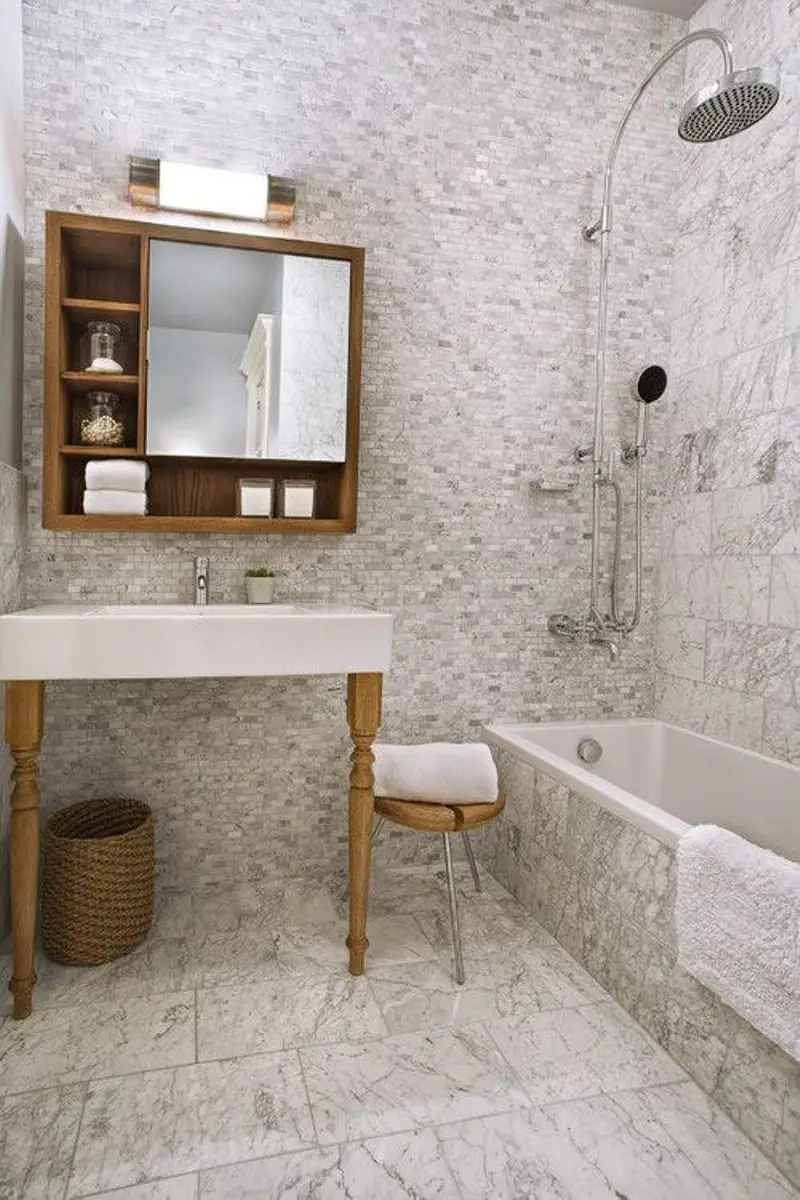 Ванная комната мрамор и мозаика