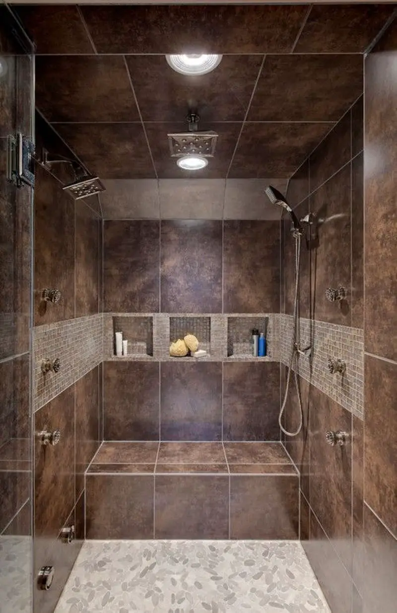 Brown Double Shower