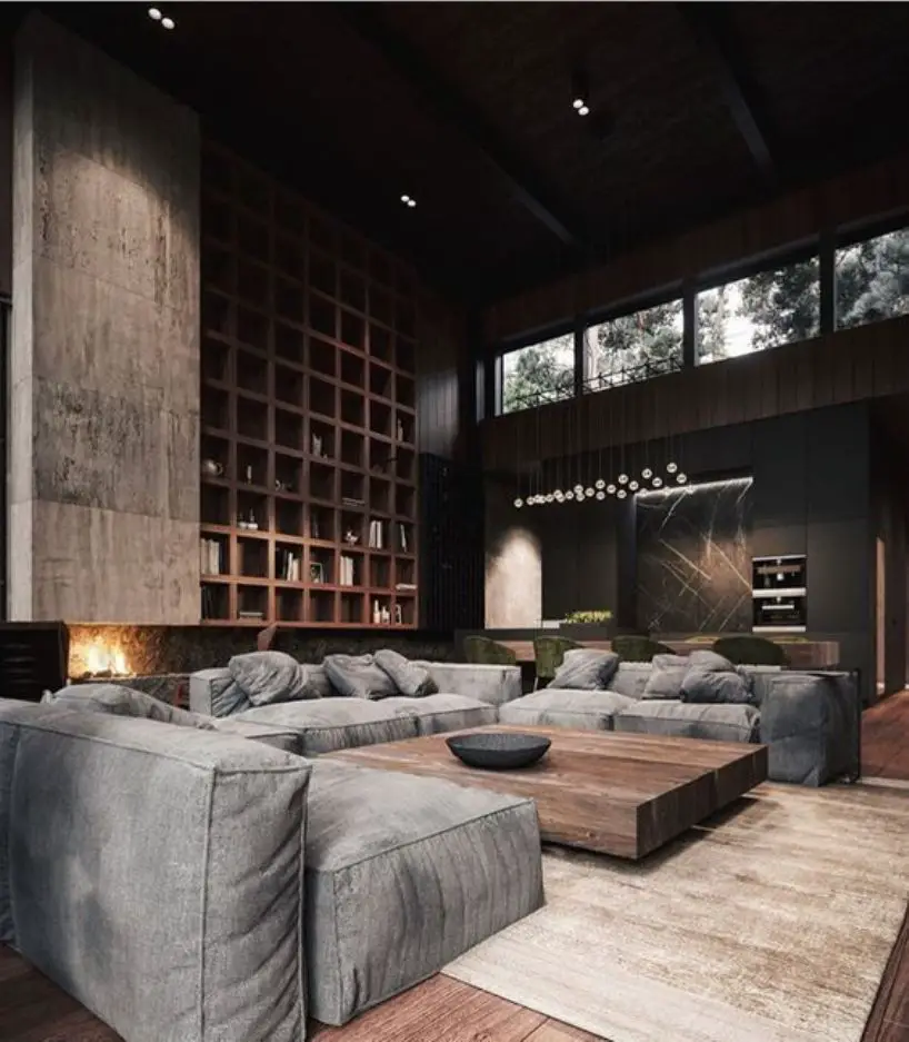 Living Room With Dark Walls