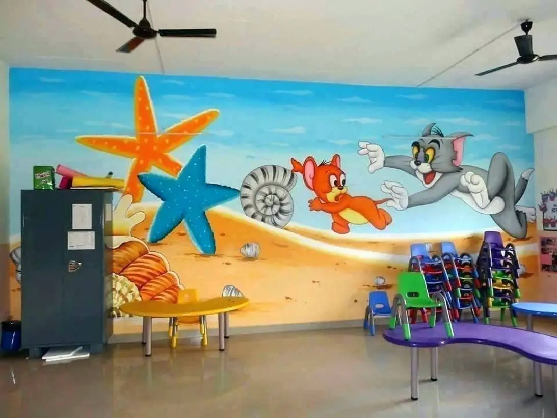 Amazing 3d Wall Paintings 3d Wall Painting Classroom Walls Paint Room Wall Painting
