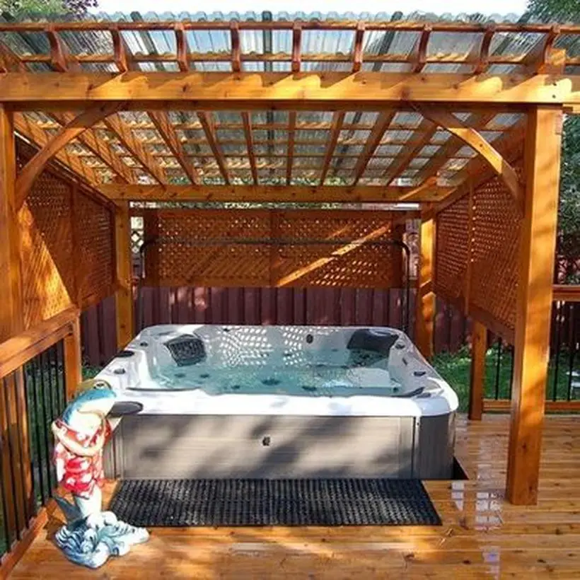 30 Proper Outdoor Hot Tub Designs for Your Private Relaxing Moment in ...