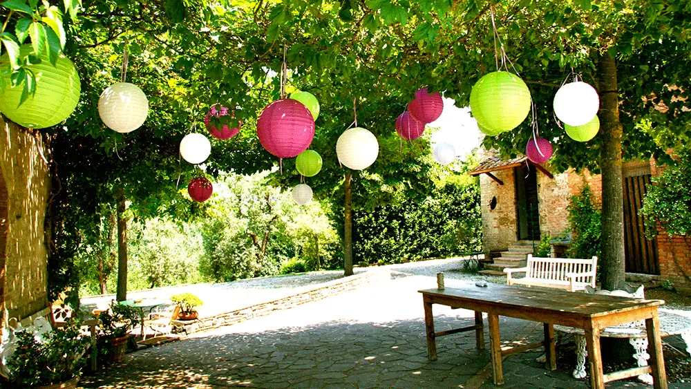 garden paper lanterns