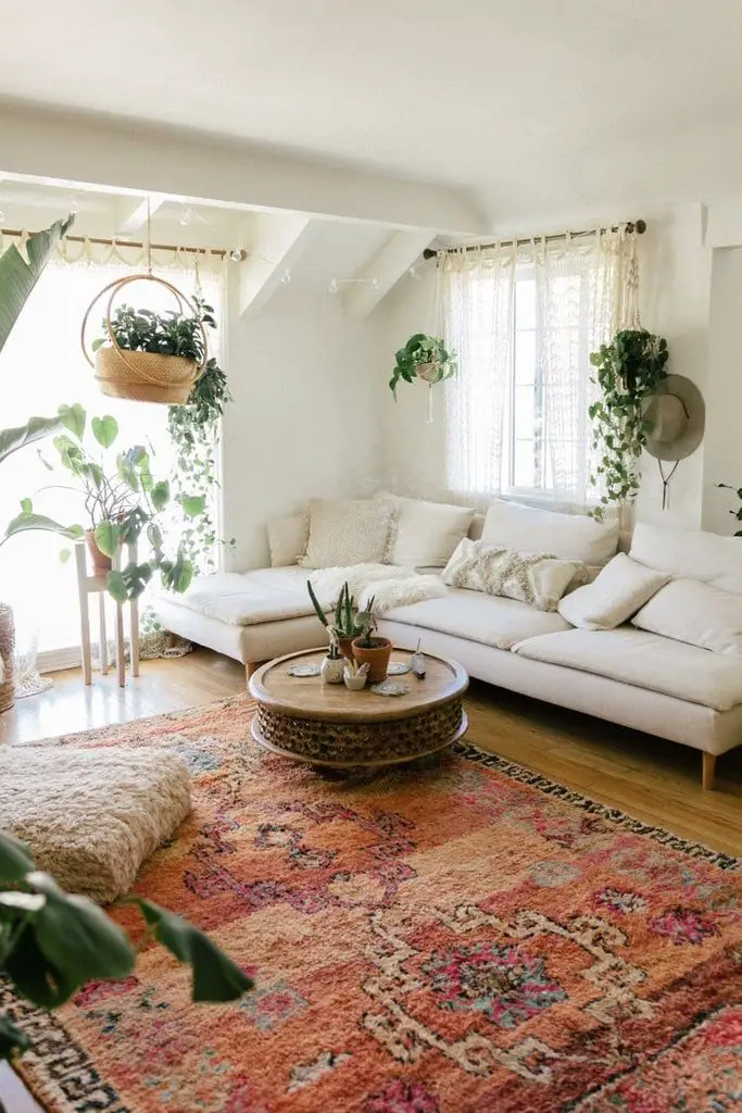 20 Impressive Living Room Design with Boho Style - Talkdecor