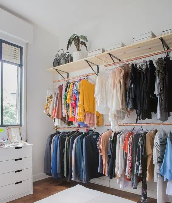 24 Ideas for Clothes Storage when You Have No Closet - Talkdecor