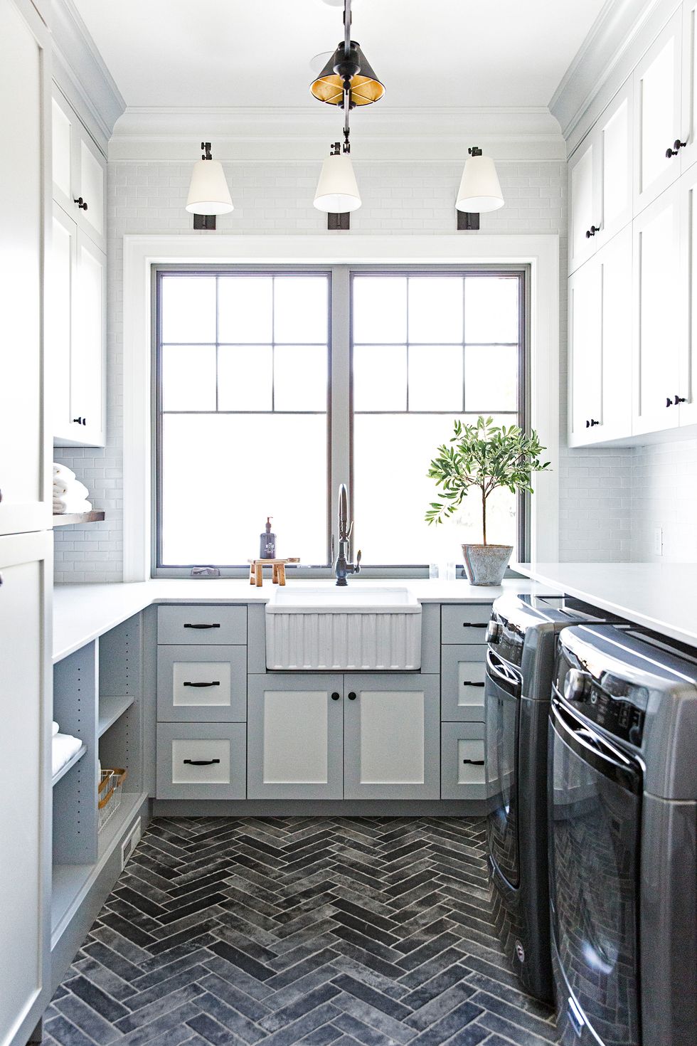 tiled laundry room