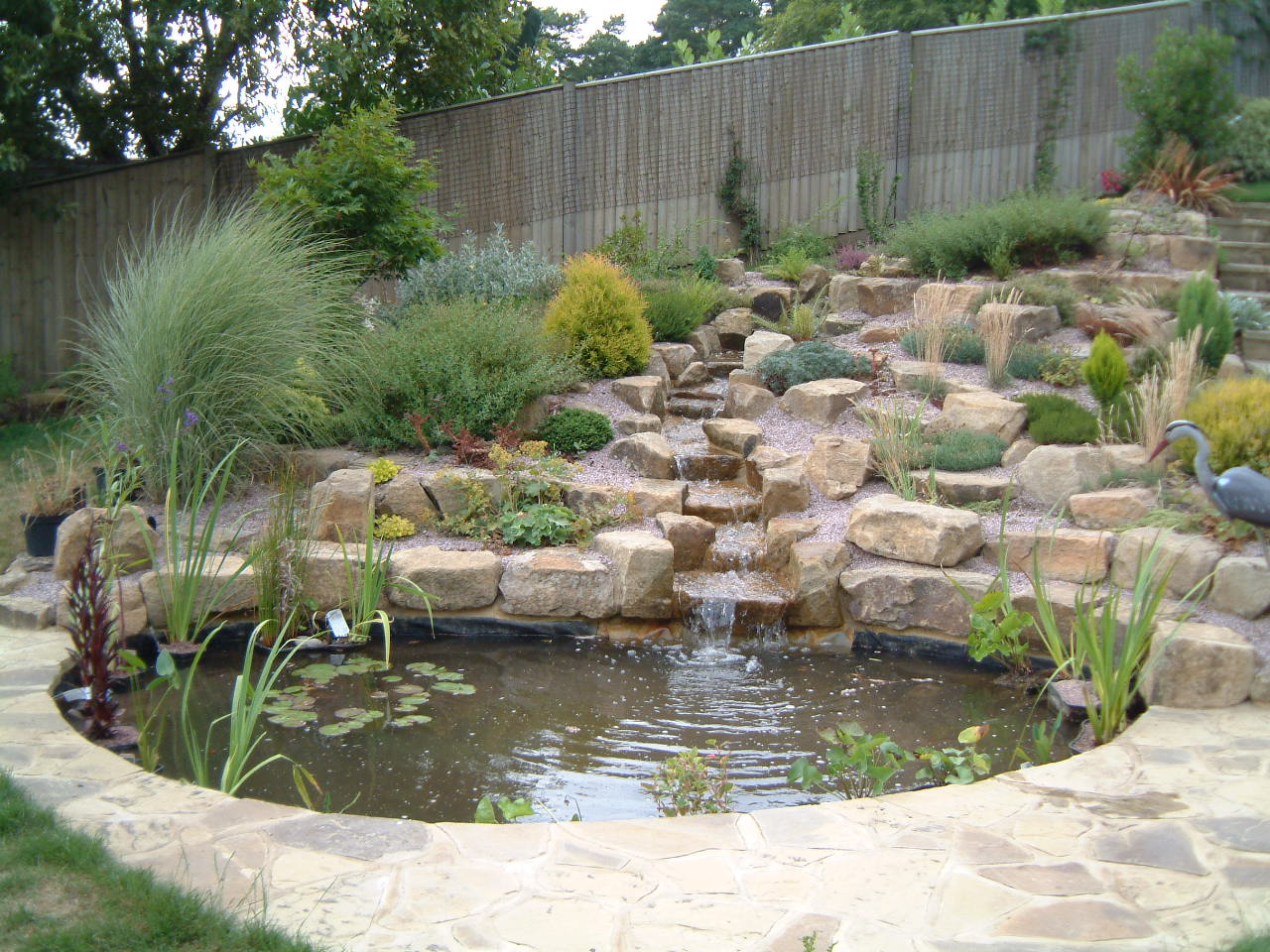 building backyard waterfall