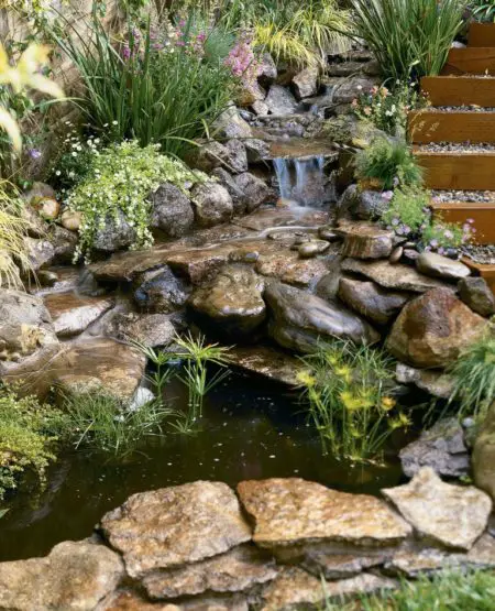 10 DIY Garden Pond Waterfall for Your Back Yard - Talkdecor