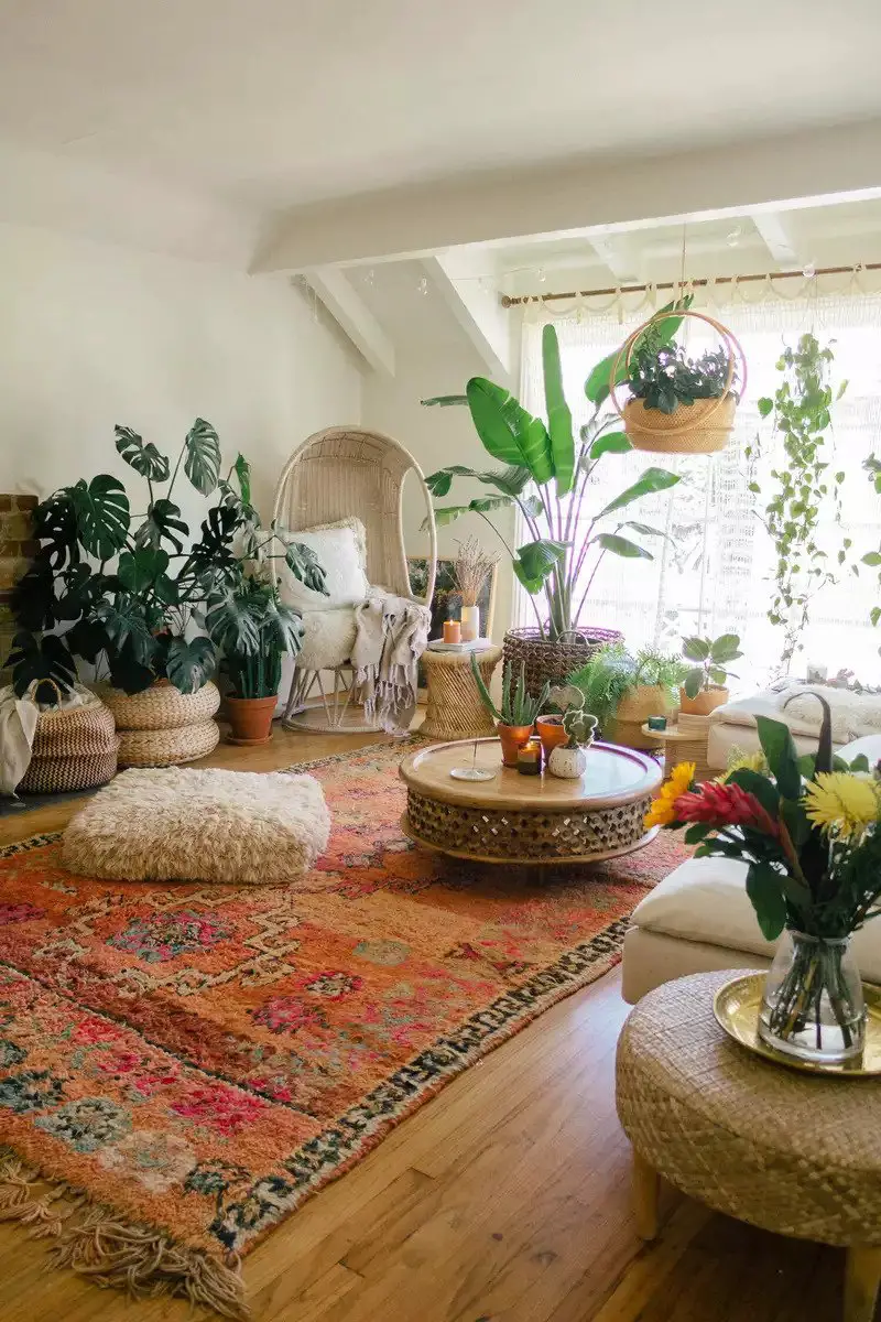5 Remodeling Tips: Fresh Living Room with Bohemian Style - Talkdecor