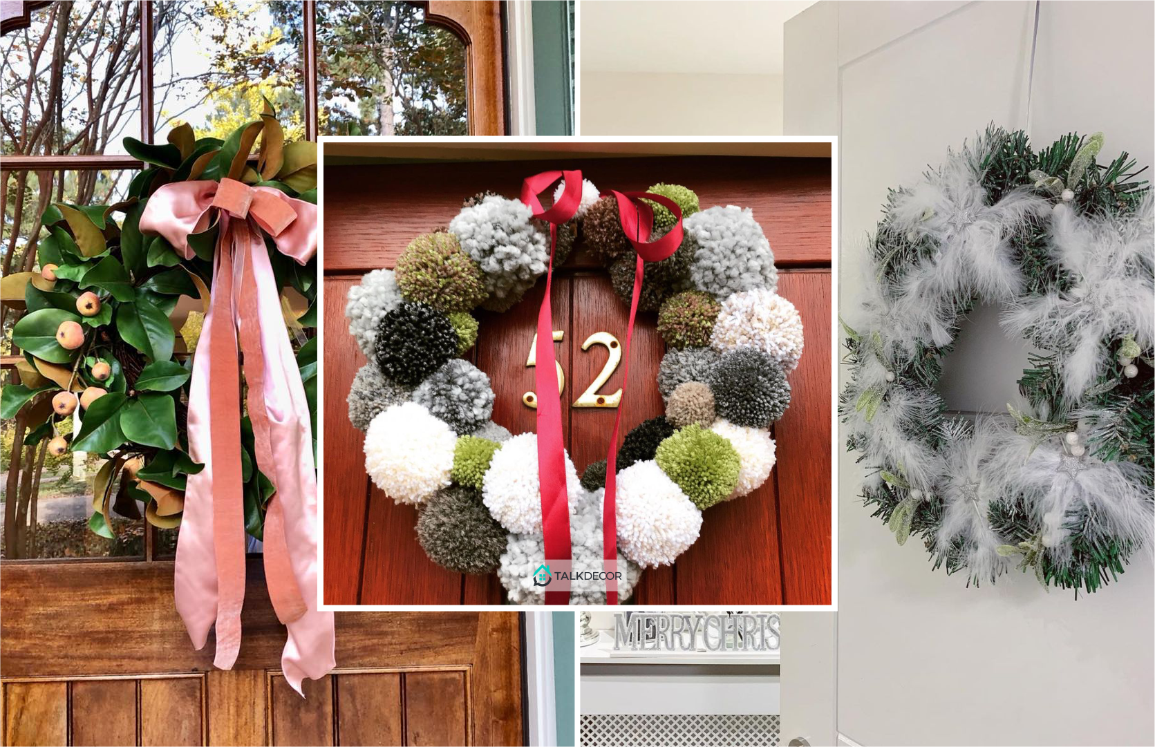 25 DIY Christmas Wreath Ideas To Enhance Your Door Decoration - Talkdecor