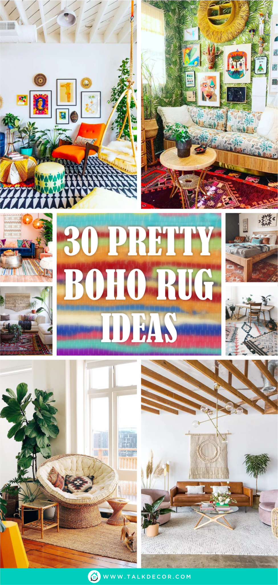30 Pretty Boho Rug Ideas - Talkdecor