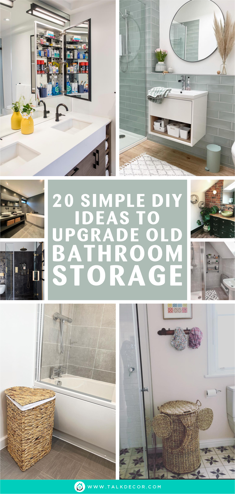 20 Simple DIY Ideas to Upgrade Old Bathroom Storage - Talkdecor